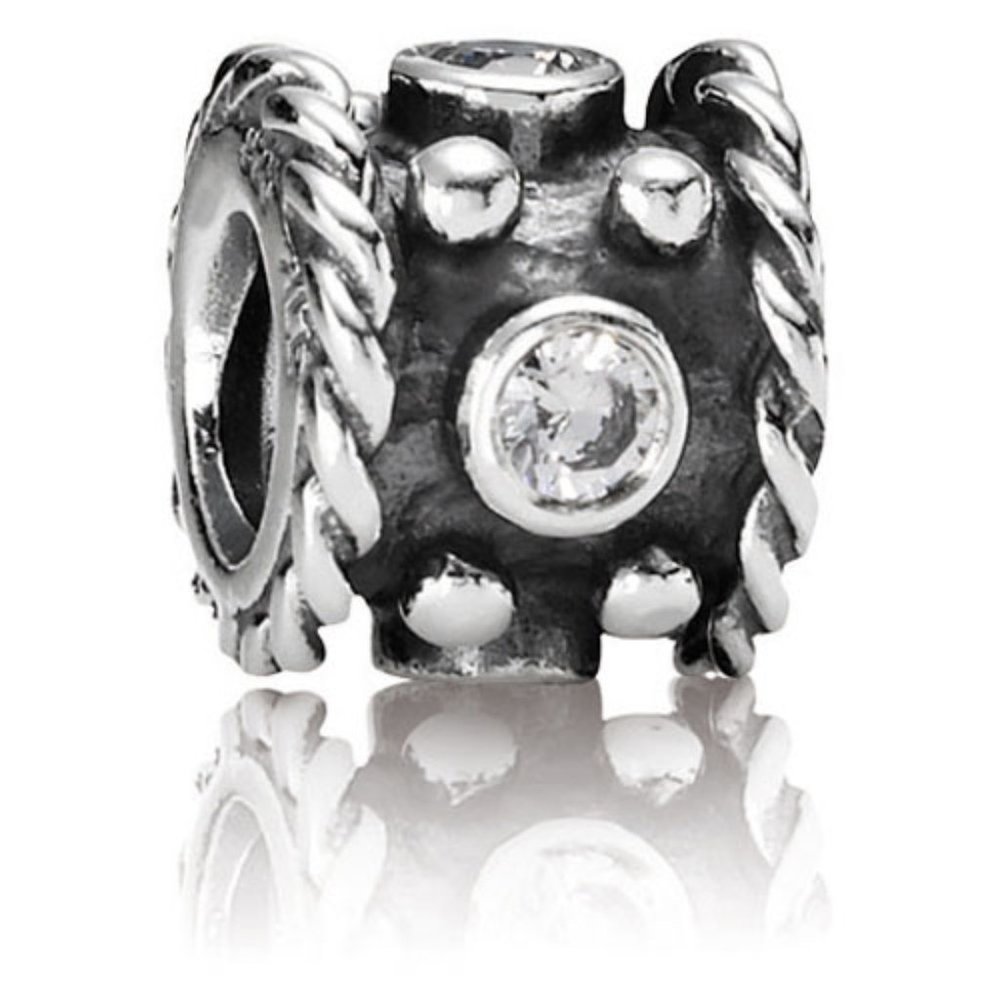 Authentic Pandora Retired Sterling Silver Oxy Crown with Clear Zirconia